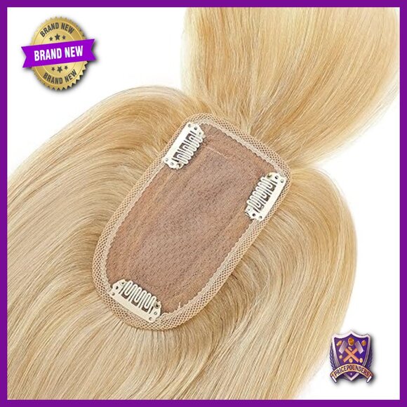 Silk Base Human Hair Topper Middle Part 10 Inch Glueless Hairpiece main image 4